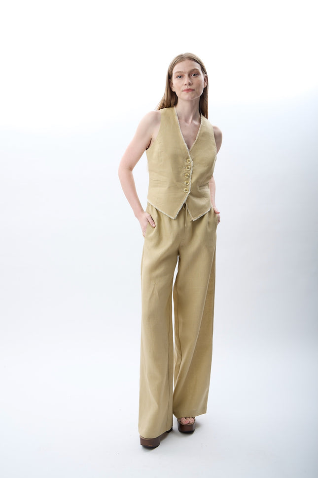 Keten Pantolon (Bej)