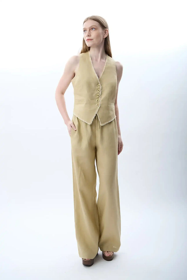 Keten Pantolon (Bej)