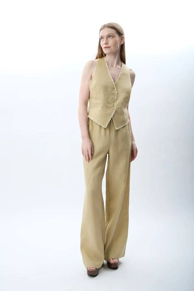 Keten Pantolon (Bej)