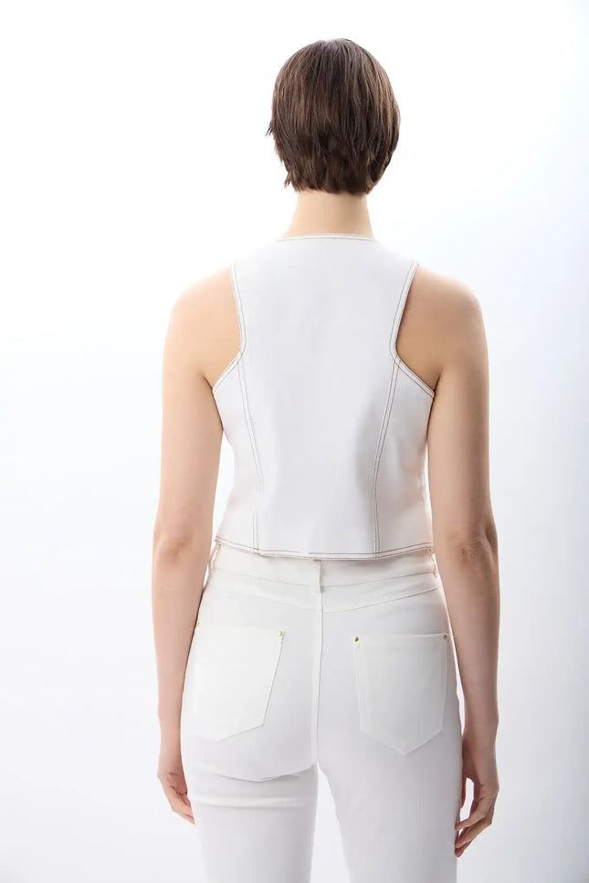 Desenli Kısa Yelek (Ekru)