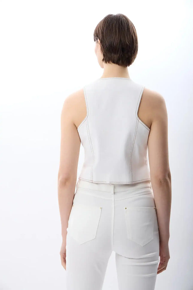 Desenli Kısa Yelek (Ekru)