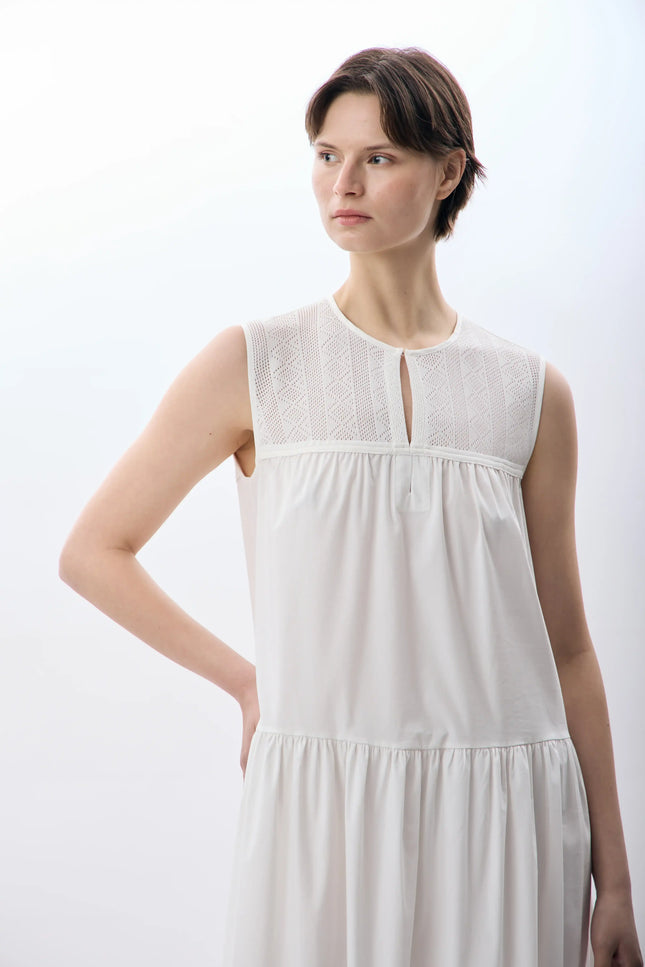 Volanlı Maxi Elbise (Ekru)