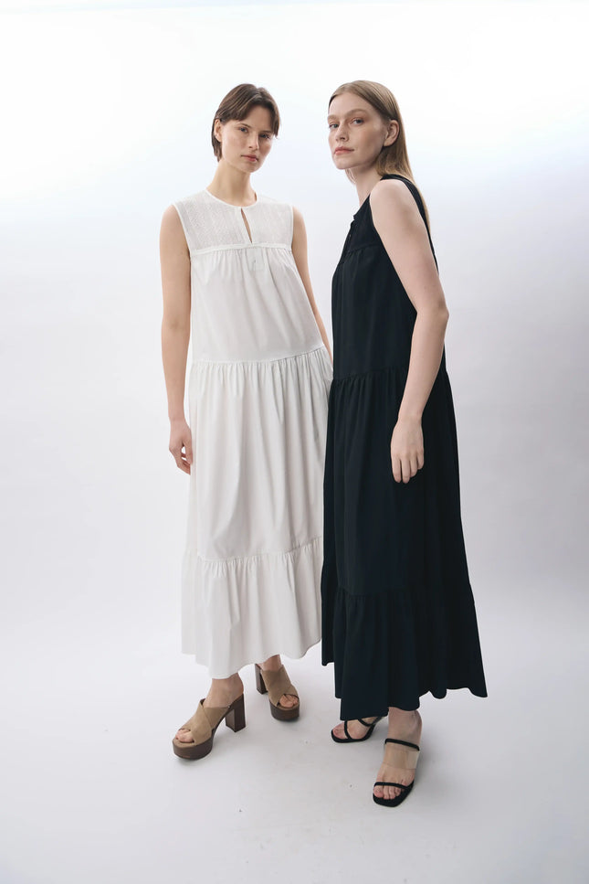 Volanlı Maxi Elbise (Ekru)