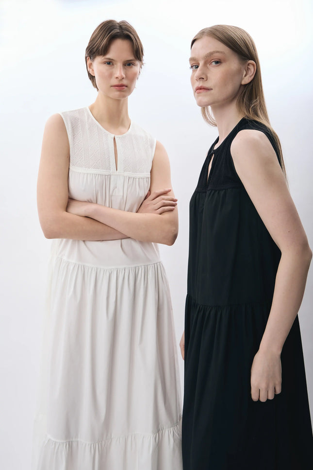 Volanlı Maxi Elbise (Ekru)