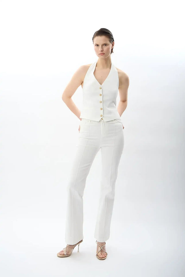 Yüksek Bel Pantolon (Ekru)