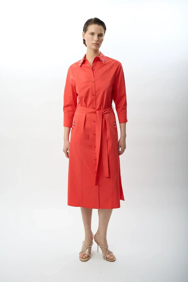 Taş Detaylı Gömlek Elbise (Gül Kurusu)