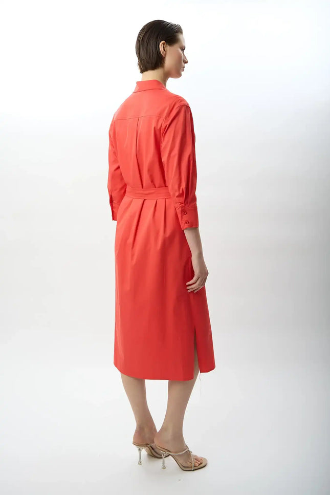 Taş Detaylı Gömlek Elbise (Gül Kurusu)