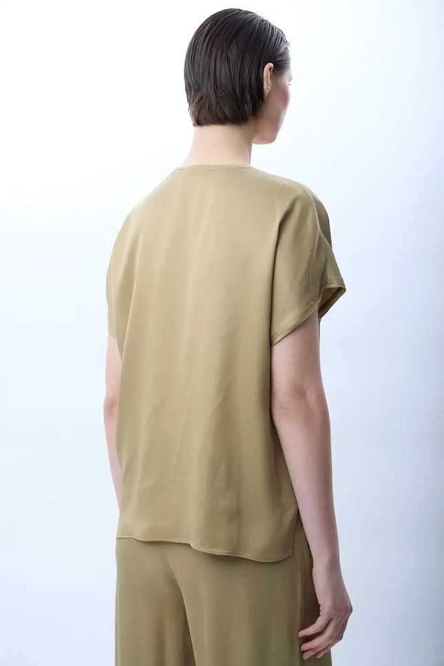 Bisiklet Yaka Bluz (Haki)