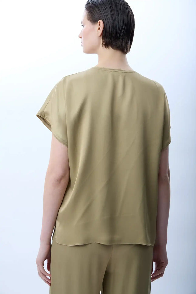 Bisiklet Yaka Bluz (Haki)