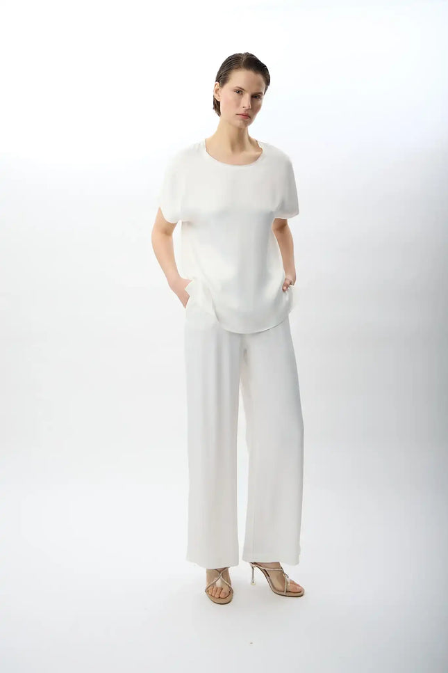 Bisiklet Yaka Bluz (Beyaz)