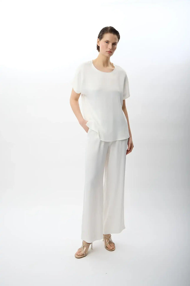 Bisiklet Yaka Bluz (Beyaz)