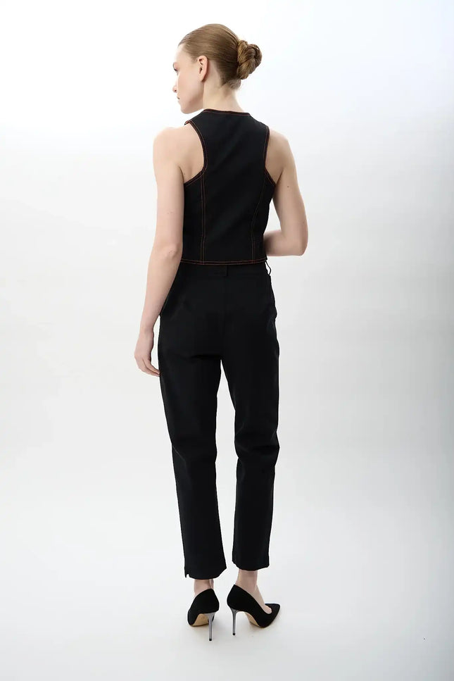 Yüksek Bel Rahat Kesim Pantolon (Siyah)