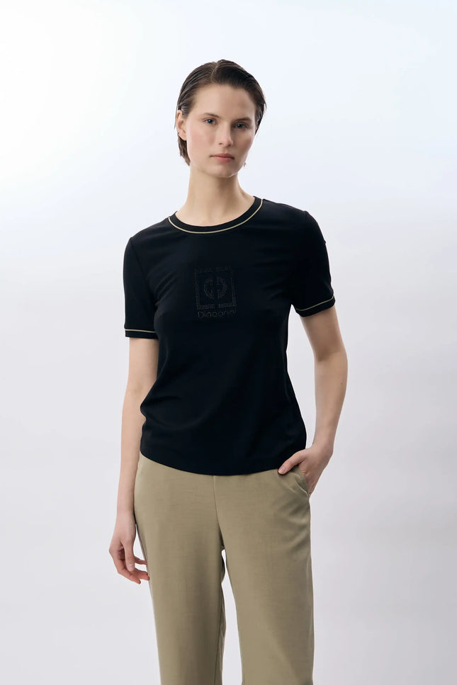 Bisiklet Yaka Tişört (Siyah)