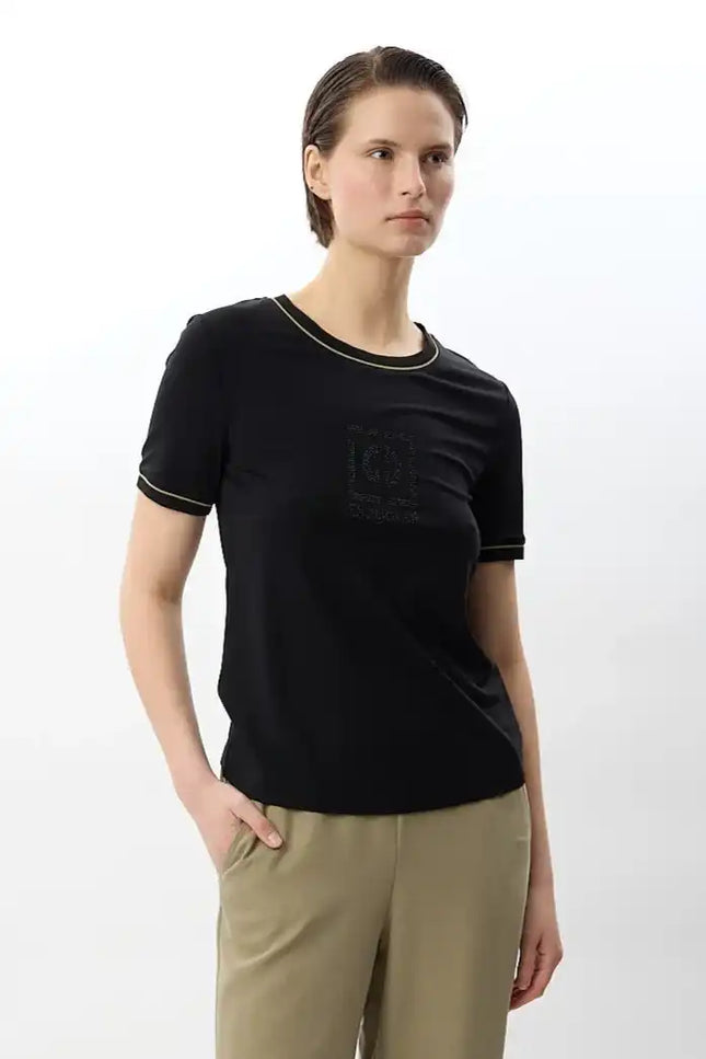 Bisiklet Yaka Tişört (Siyah)