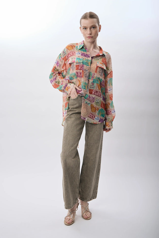 Yüksek Bel Kot Pantolon (Bej)