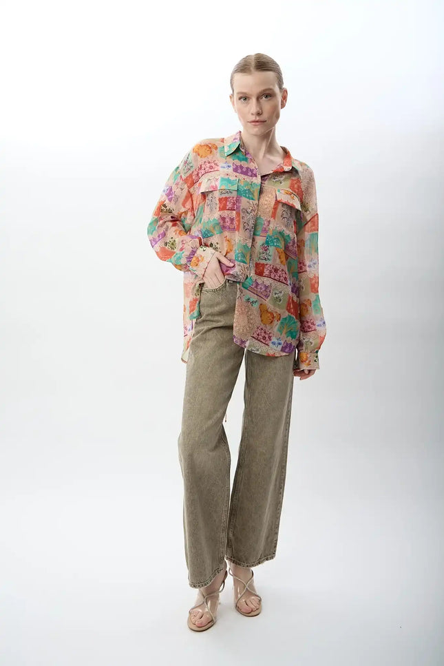 Yüksek Bel Kot Pantolon (Bej)