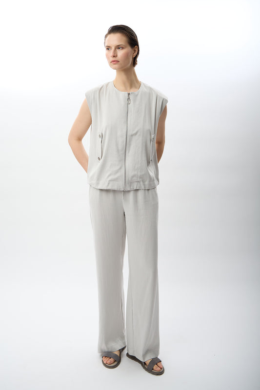 Geniş Paça Rahat Pantolon (Gri)