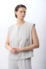 Metal Çıtçıtlı Kısa Yelek (Gri)