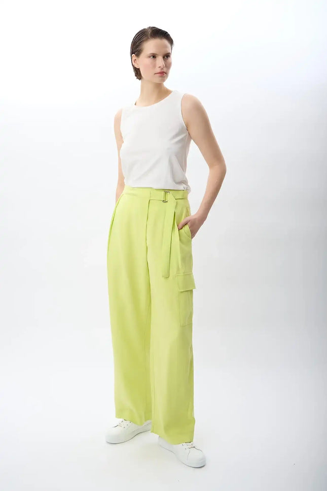 Kemerli Salaş Pantolon (Yeşil)