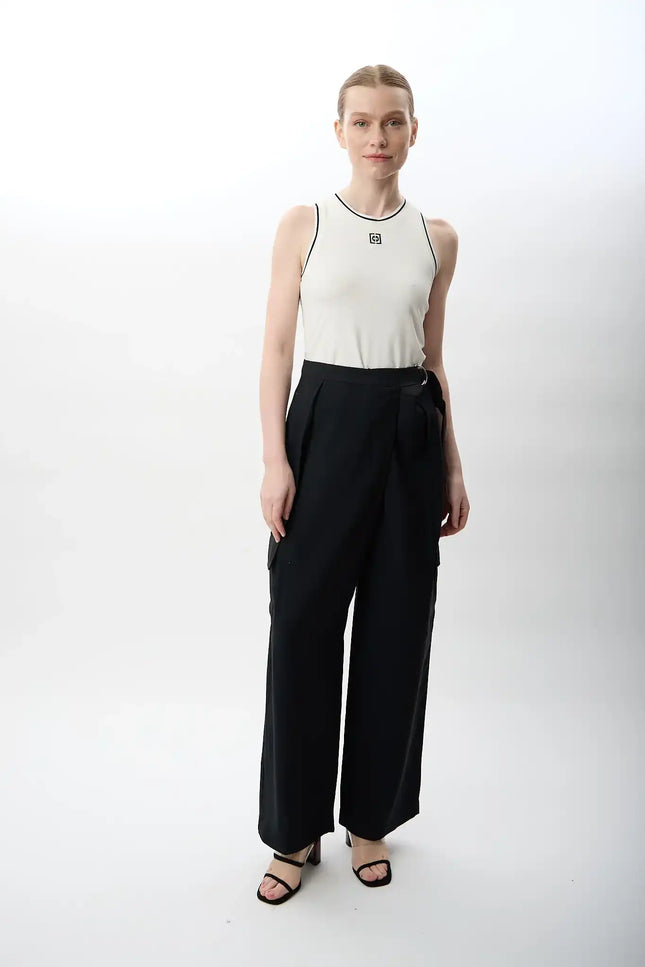 Kemerli Salaş Pantolon (Siyah)