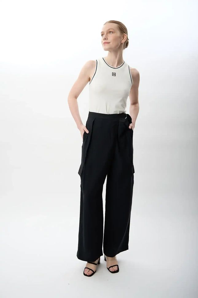 Kemerli Salaş Pantolon (Siyah)