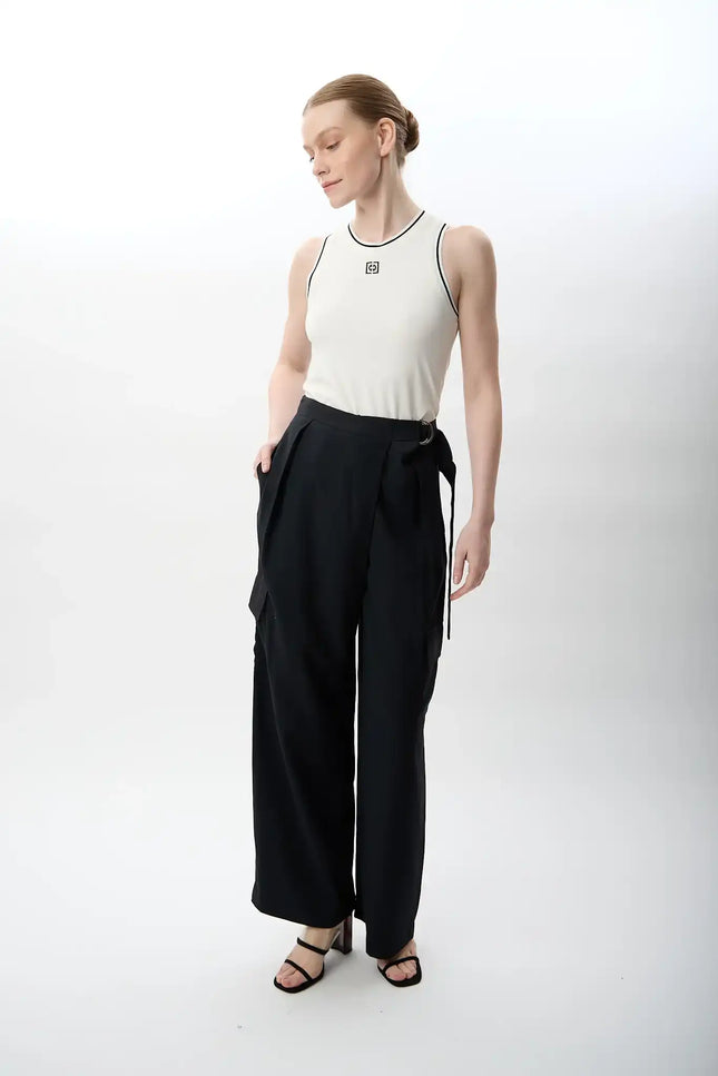 Kemerli Salaş Pantolon (Siyah)