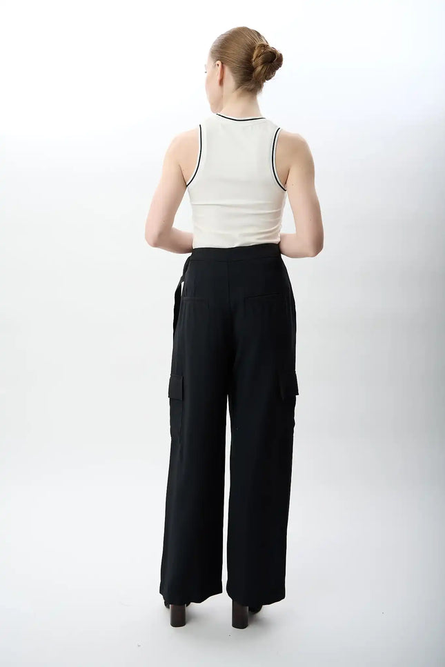 Kemerli Salaş Pantolon (Siyah)