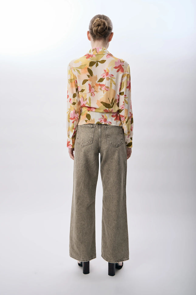 Yüksek Bel Kot Pantolon (Bej)