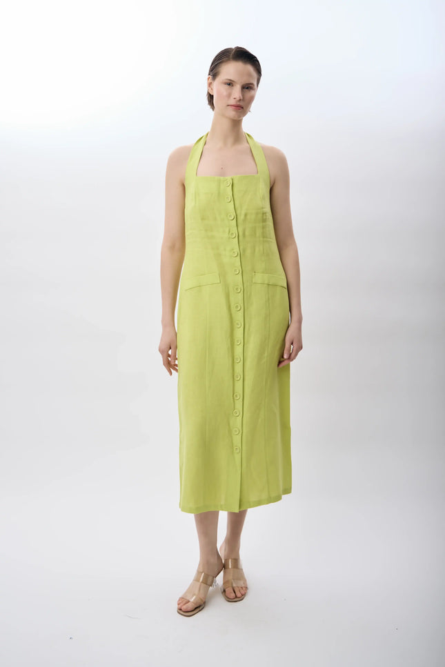 Boyundan Bağlamalı Elbise (Yeşil)