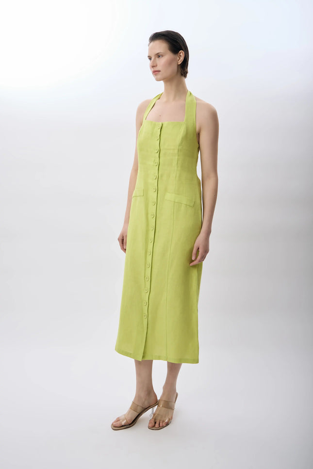 Boyundan Bağlamalı Elbise (Yeşil)