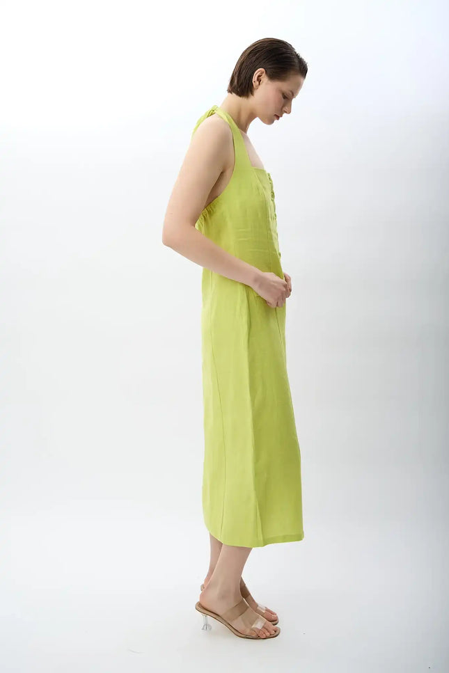 Boyundan Bağlamalı Elbise (Yeşil)