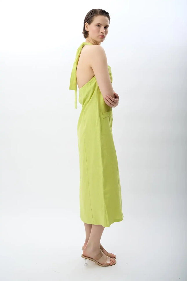 Boyundan Bağlamalı Elbise (Yeşil)