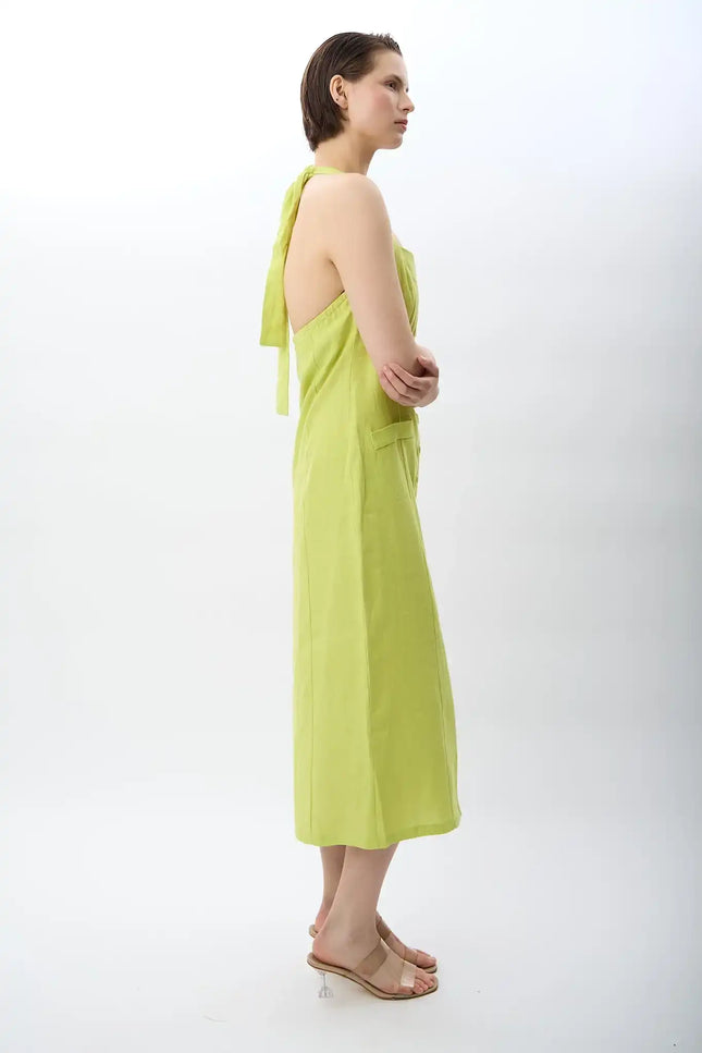 Boyundan Bağlamalı Elbise (Yeşil)