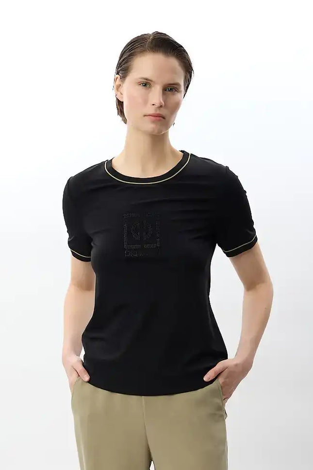 Bisiklet Yaka Tişört (Siyah)