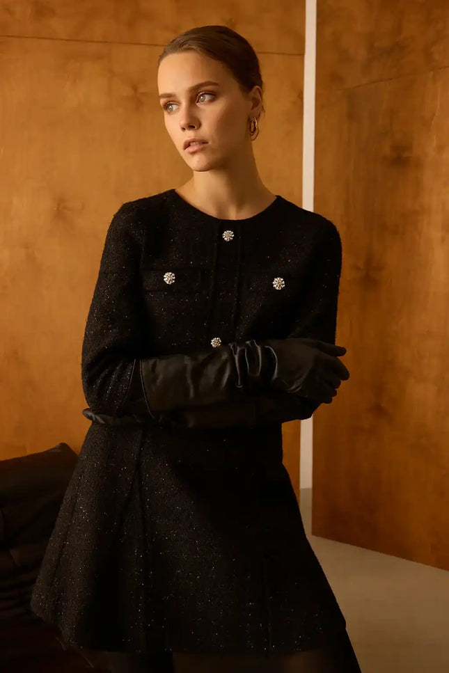 Ceket Elbise İkili Siyah Takım