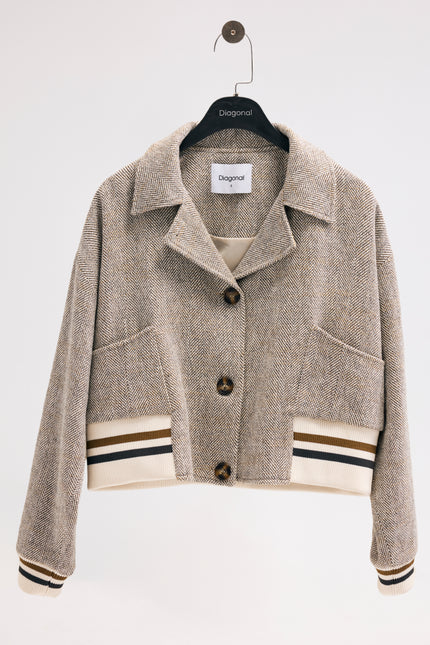 Herringbone Bomber Ceket