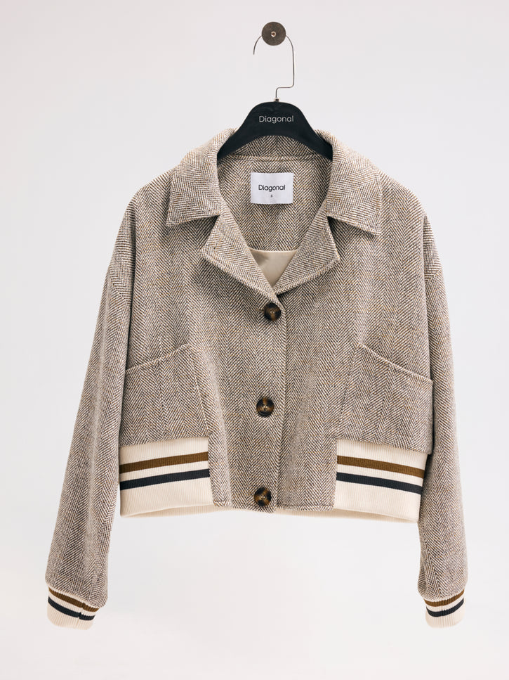 Herringbone Bomber Ceket