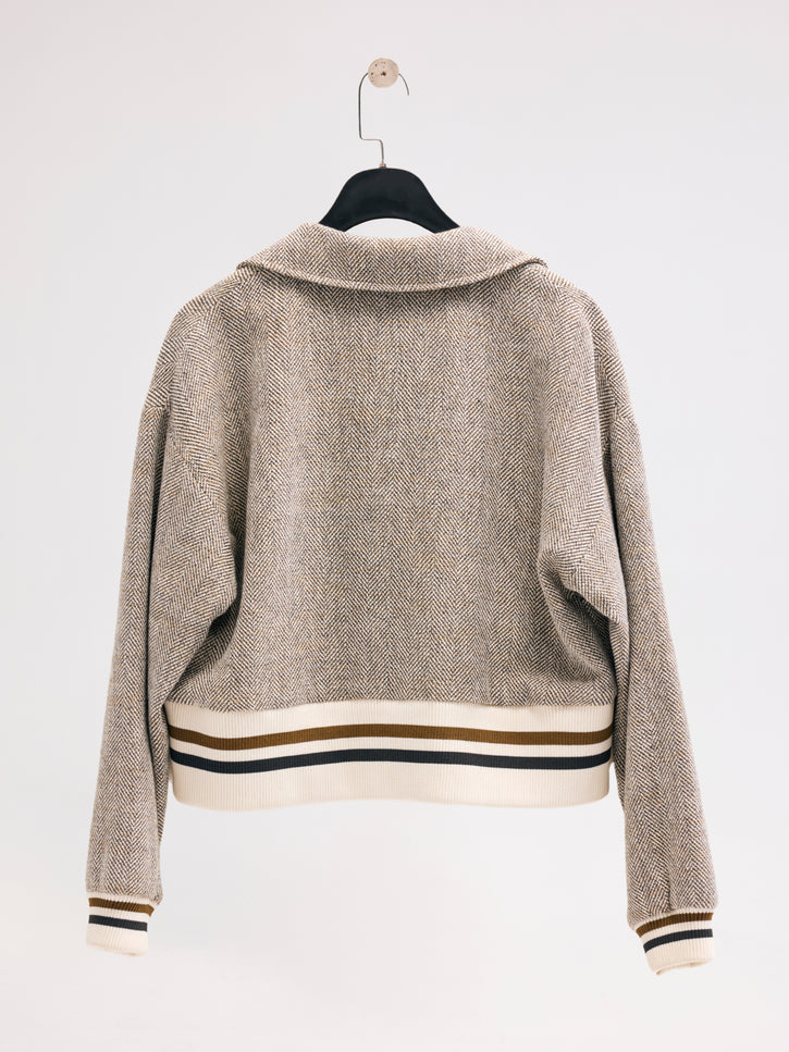 Herringbone Bomber Ceket