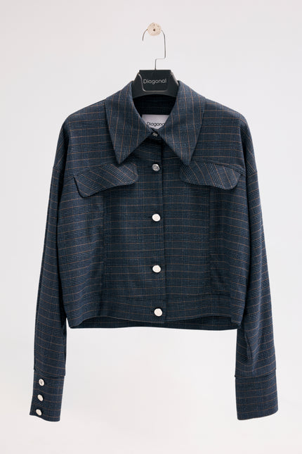 Ekose Bomber Ceket (Lacivert)