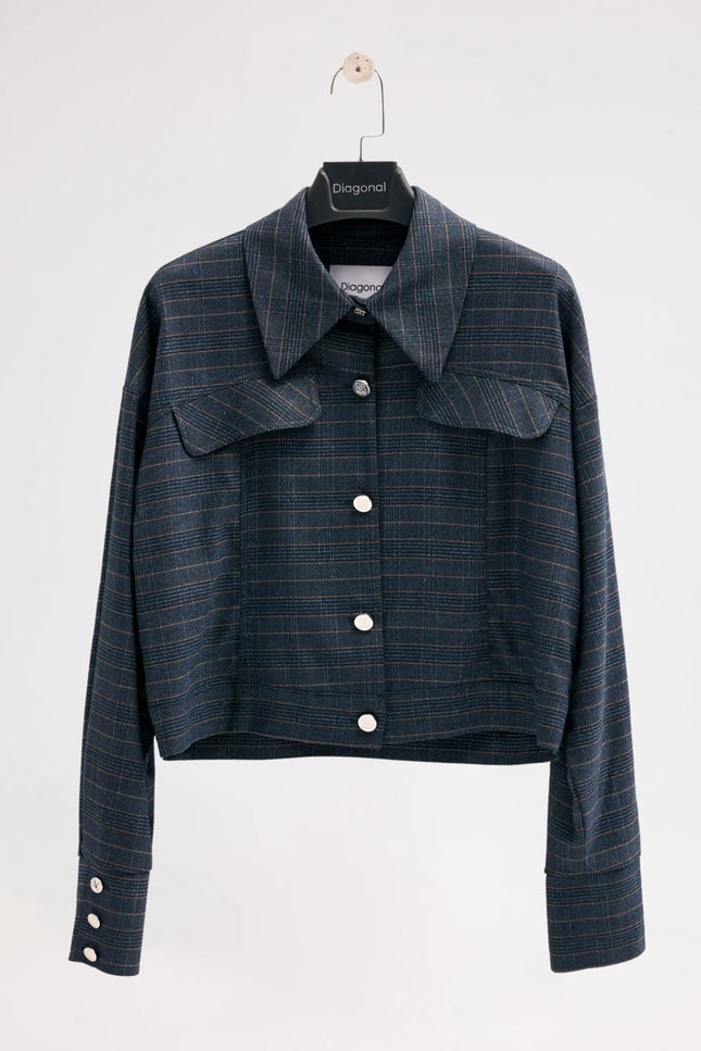 Ekose Lacivert Ceket