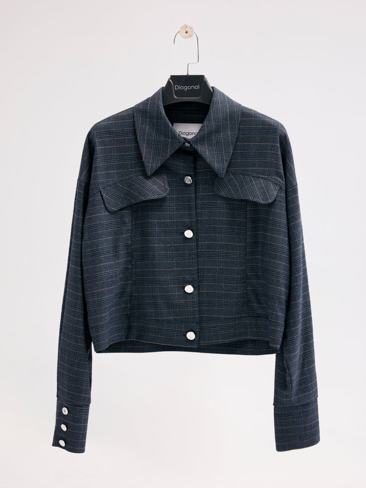 Ekose Bomber Ceket (Lacivert)