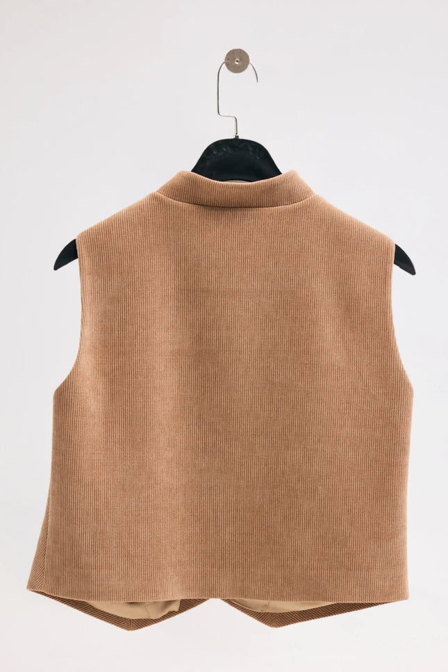 Cep Detay Camel Yelek