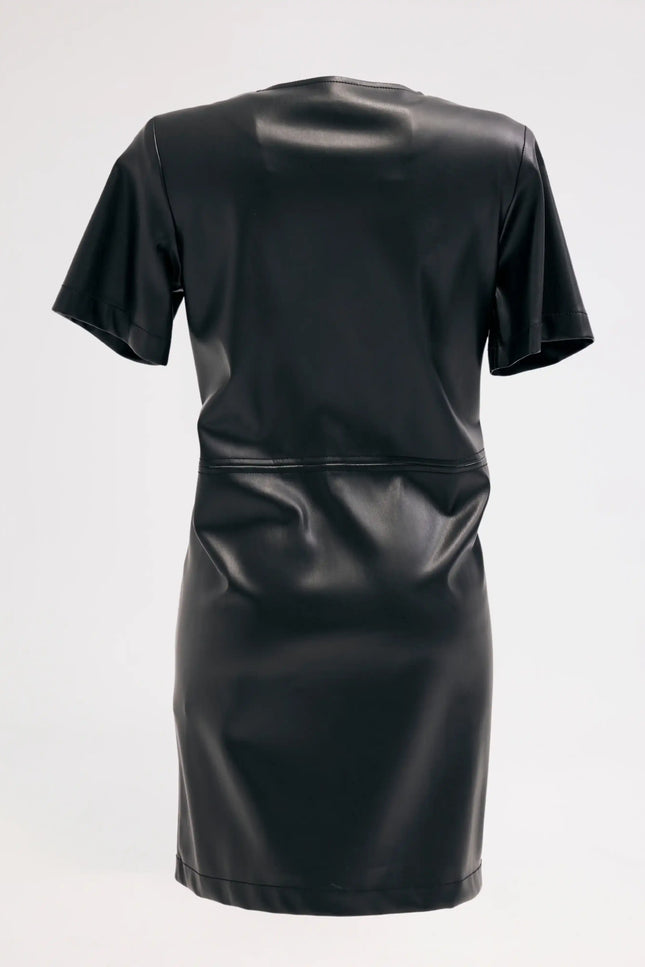 Deri Siyah Elbise