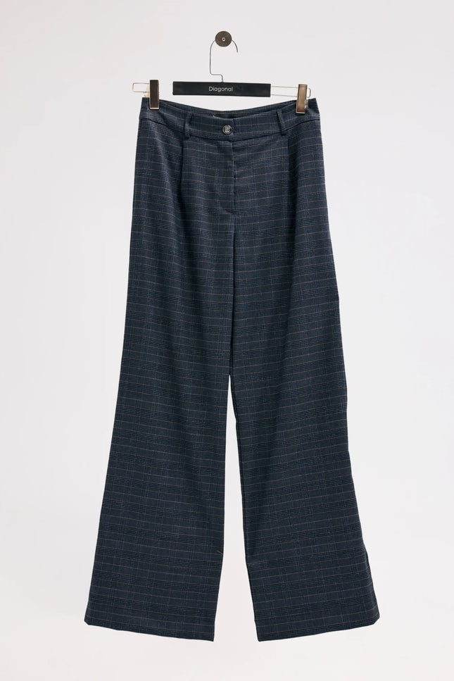 Ekose Lacivert Pantolon