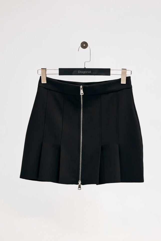 Fermuarlı Siyah Etek