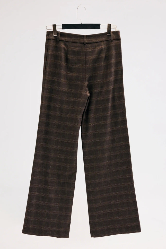 Ekose Kahverengi Pantolon