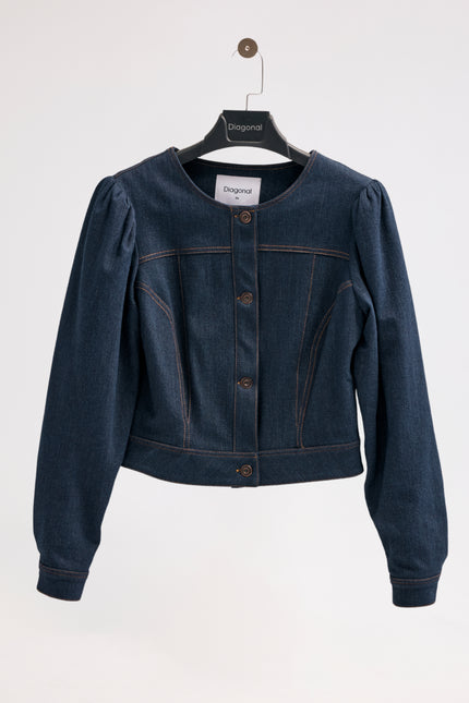Denim Bomber Ceket (Lacivert)