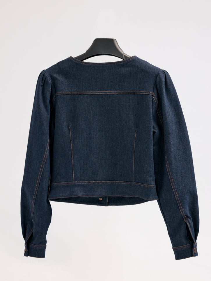 Denim Bomber Ceket (Lacivert)