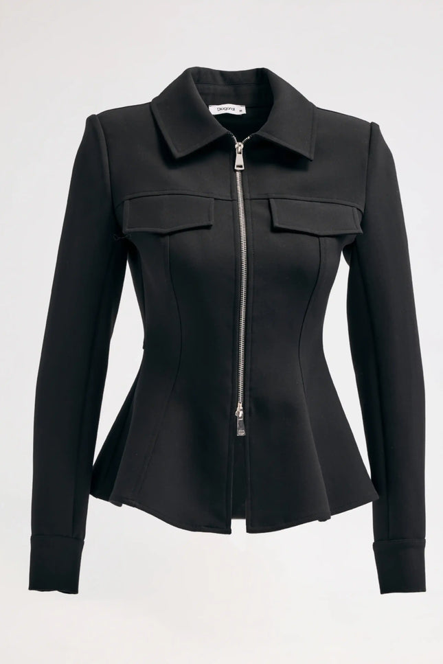 Siyah Fermuarlı Ceket