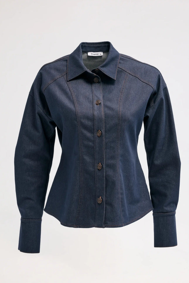 Denim Lacivert Gömlek